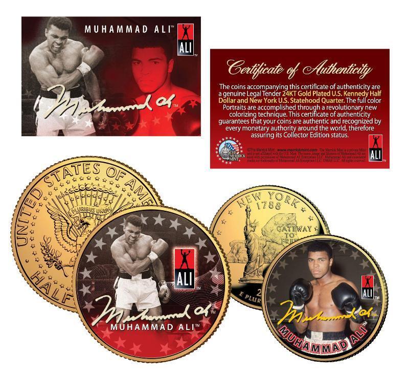 Muhammad Ali 24k Gold U.s. Legal Tender 2-coin Set *officially Licensed*