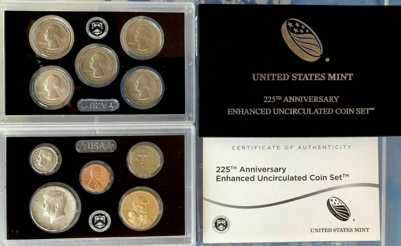 2017 S 225th Anniversary Enhanced Uncirculated 10 Coin Set W/ Lincoln Cent 17xc